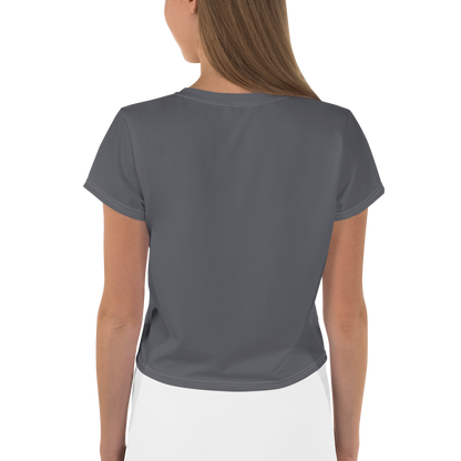 Michigan Upper Peninsula Crop Top (w/ UP Outline) | Sporty - Iron Ore Grey