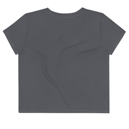 Michigan Upper Peninsula Crop Top (w/ UP Outline) | Sporty - Iron Ore Grey