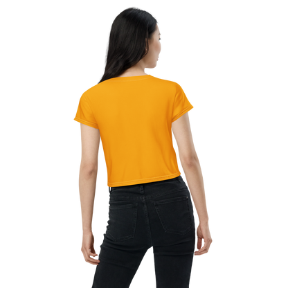 Michigan Upper Peninsula Crop Top (w/ UP Outline) | Sporty - Birch Leaf Orange