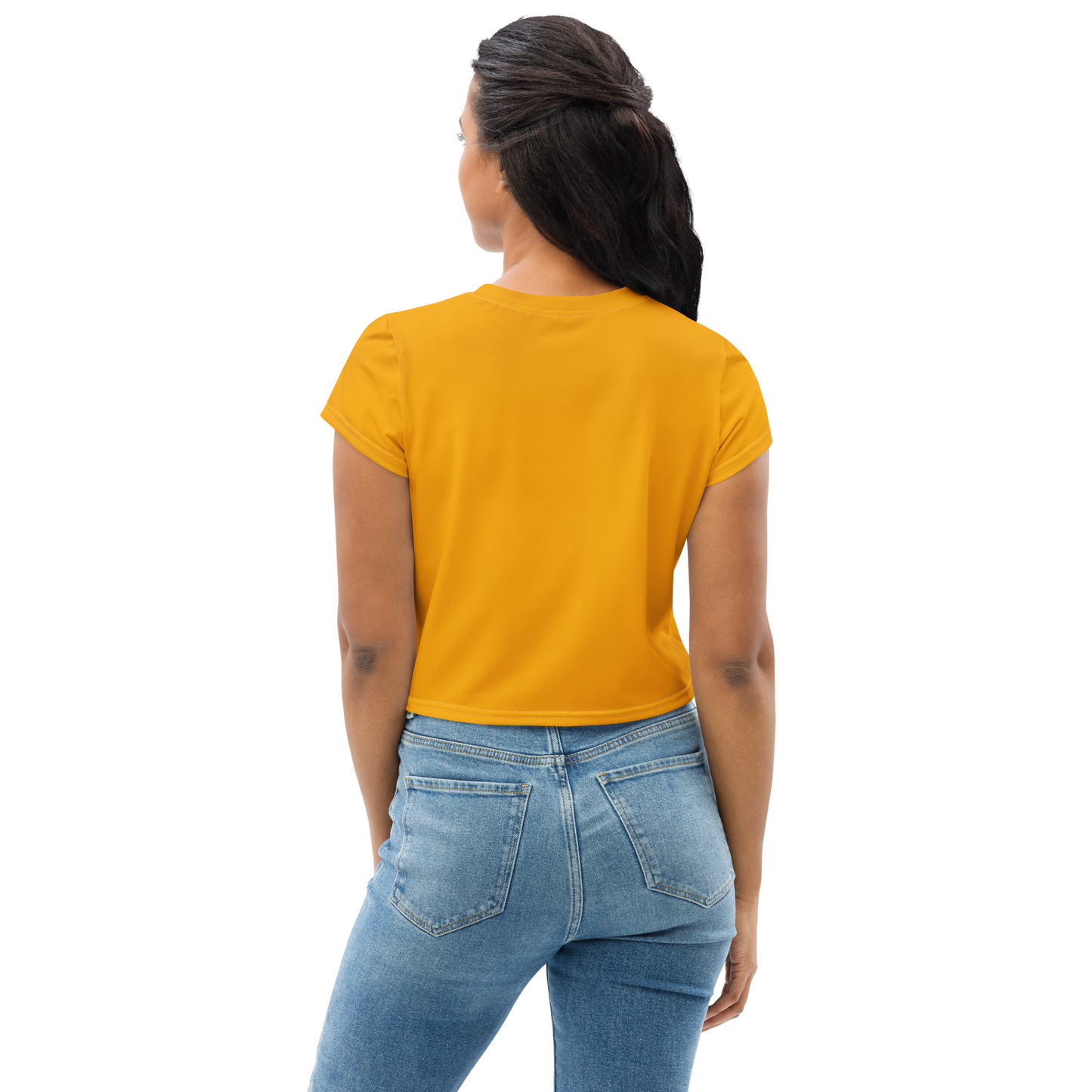 Michigan Upper Peninsula Crop Top (w/ UP Outline) | Sporty - Birch Leaf Orange