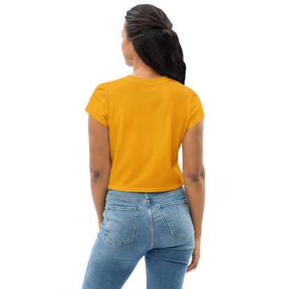 Michigan Upper Peninsula Crop Top (w/ UP Outline) | Sporty - Birch Leaf Orange