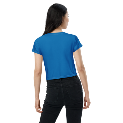 Michigan Upper Peninsula Crop Top (w/ UP Outline) | Sporty - Azure