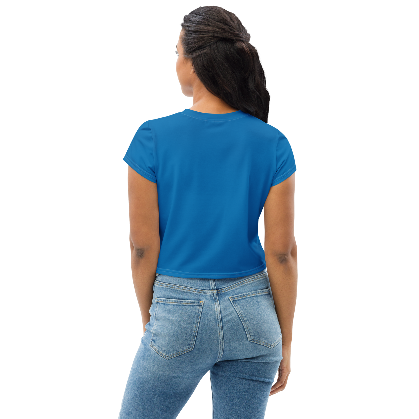 Michigan Upper Peninsula Crop Top (w/ UP Outline) | Sporty - Azure