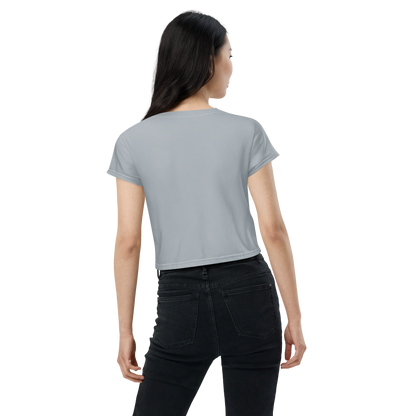 Michigan Upper Peninsula Crop Top (w/ UP Outline) | Sporty - Silver