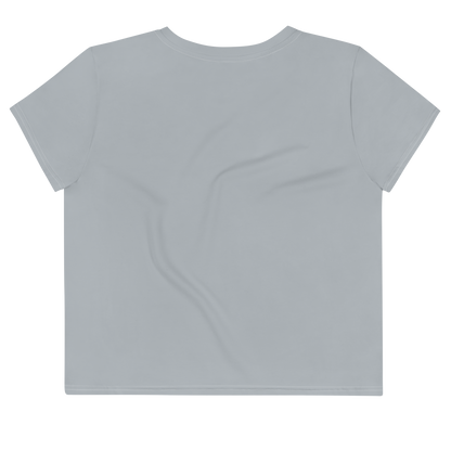 Michigan Upper Peninsula Crop Top (w/ UP Outline) | Sporty - Silver