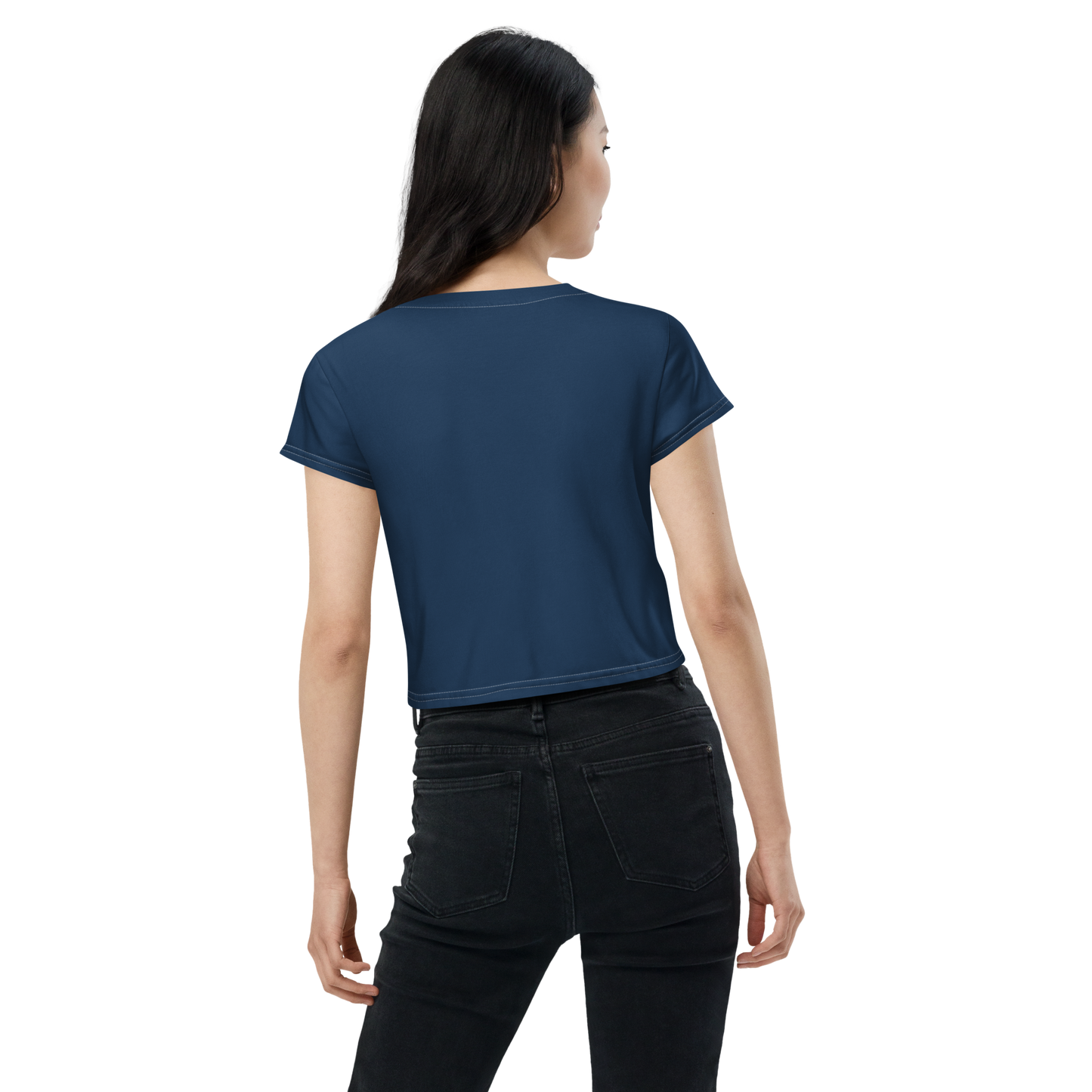 Michigan Upper Peninsula Crop Top (w/ UP Outline) | Sporty - Navy