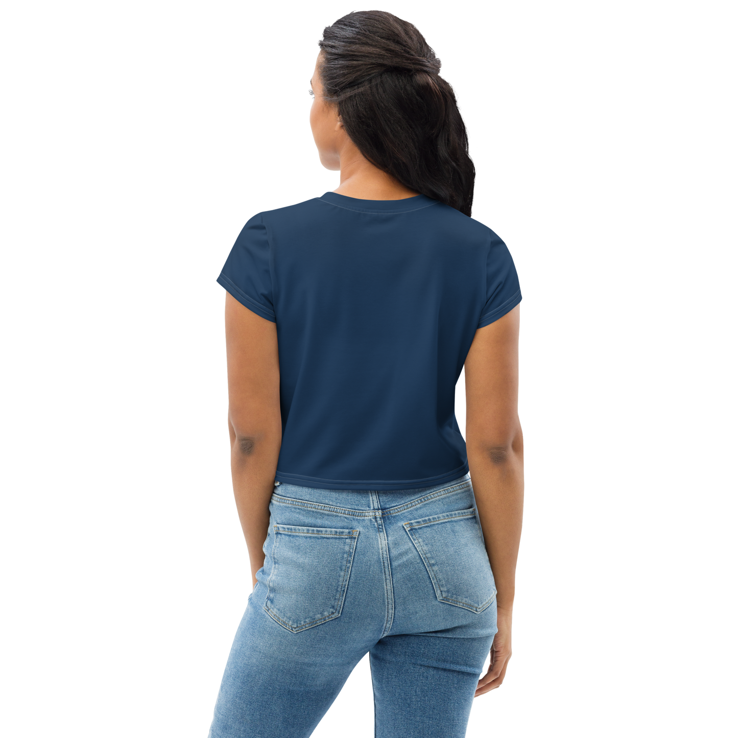 Michigan Upper Peninsula Crop Top (w/ UP Outline) | Sporty - Navy