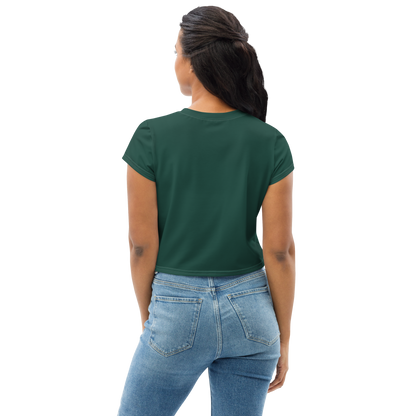 Michigan Upper Peninsula Crop Top (w/ UP Outline) | Sporty - Laconic Green