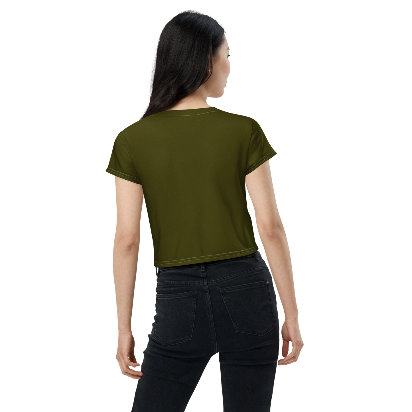 Michigan Upper Peninsula Crop Top (w/ UP Outline) | Sporty - Military Green