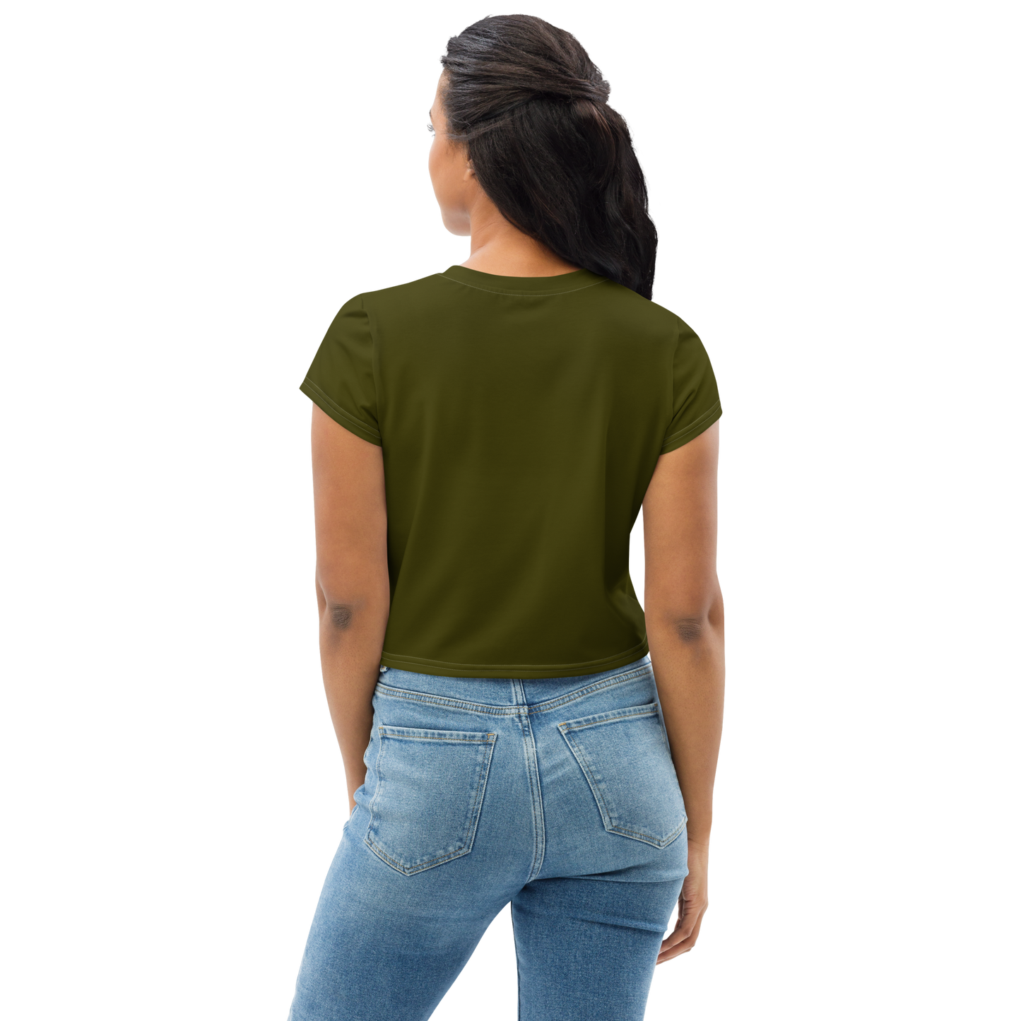 Michigan Upper Peninsula Crop Top (w/ UP Outline) | Sporty - Military Green