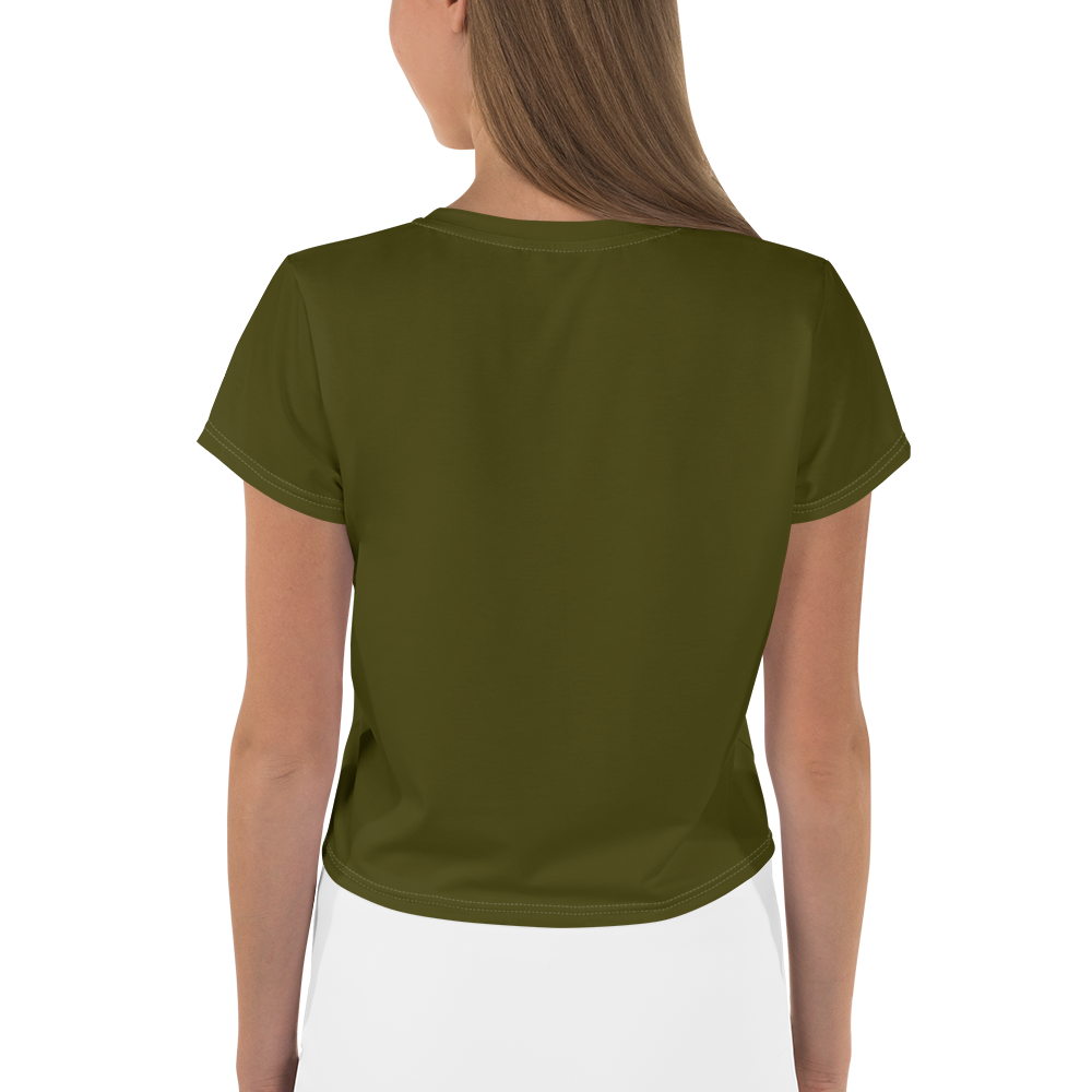 Michigan Upper Peninsula Crop Top (w/ UP Outline) | Sporty - Military Green