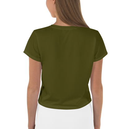 Michigan Upper Peninsula Crop Top (w/ UP Outline) | Sporty - Military Green