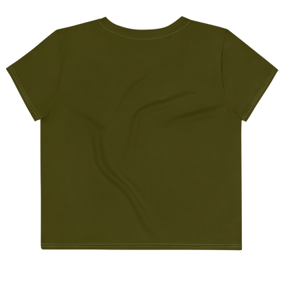 Michigan Upper Peninsula Crop Top (w/ UP Outline) | Sporty - Military Green