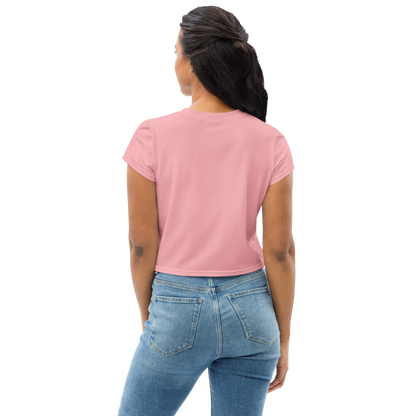 Michigan Upper Peninsula Crop Top (w/ UP Outline) | Sporty - Strawberry Pink