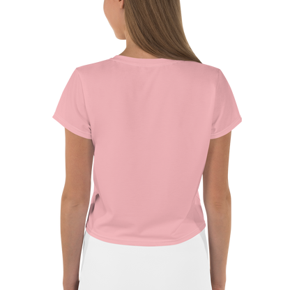 Michigan Upper Peninsula Crop Top (w/ UP Outline) | Sporty - Strawberry Pink