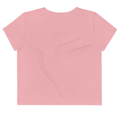 Michigan Upper Peninsula Crop Top (w/ UP Outline) | Sporty - Strawberry Pink