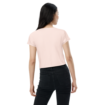 Michigan Upper Peninsula Crop Top (w/ UP Outline) | Sporty - Champagne Pink