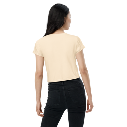 Michigan Upper Peninsula Crop Top (w/ UP Outline) | Sporty - Champagne White