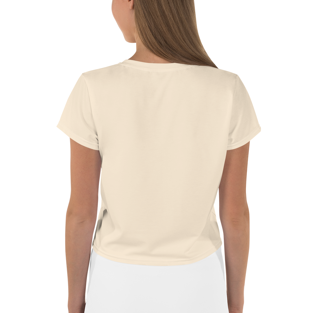 Michigan Upper Peninsula Crop Top (w/ UP Outline) | Sporty - Champagne White