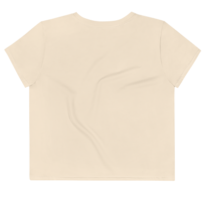 Michigan Upper Peninsula Crop Top (w/ UP Outline) | Sporty - Champagne White