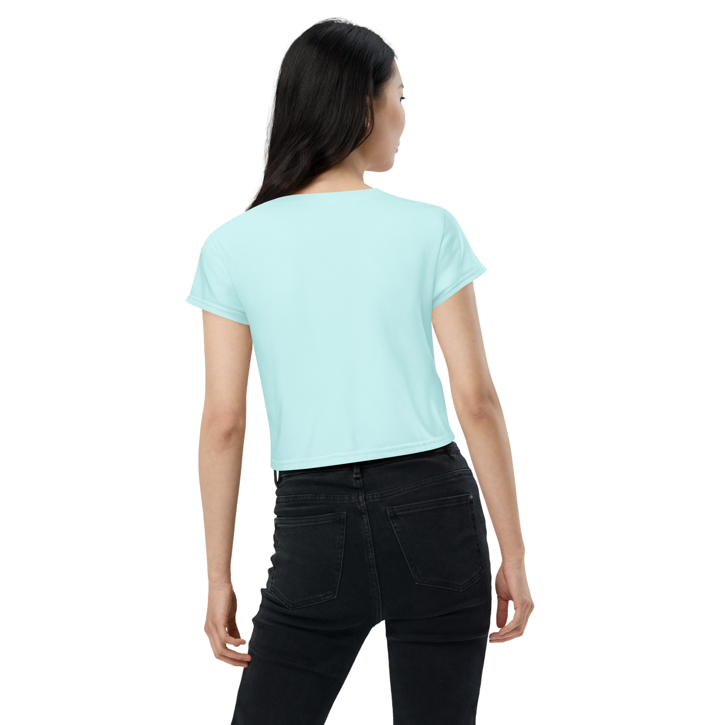 Michigan Upper Peninsula Crop Top (w/ UP Outline) | Sporty - Cyan