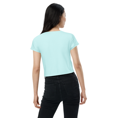 Michigan Upper Peninsula Crop Top (w/ UP Outline) | Sporty - Cyan