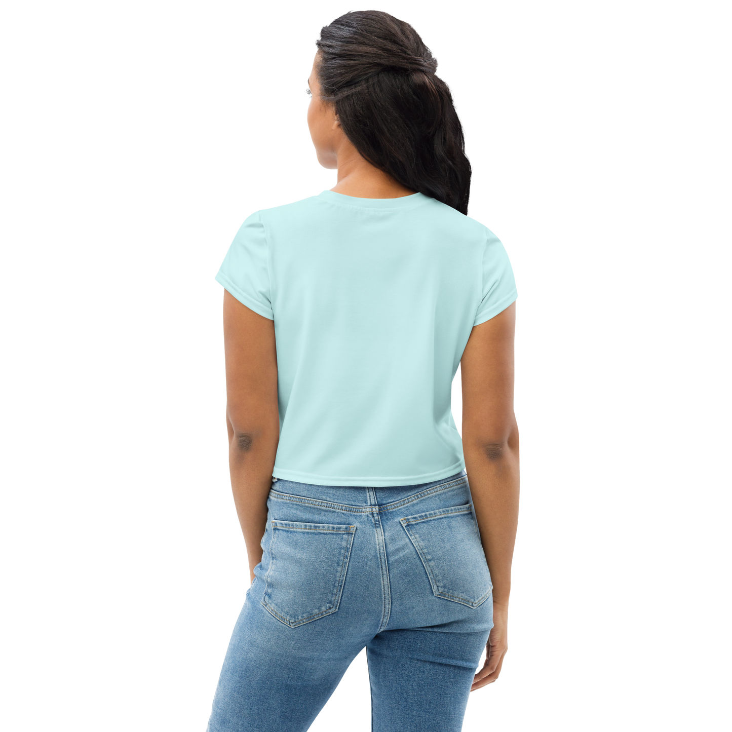 Michigan Upper Peninsula Crop Top (w/ UP Outline) | Sporty - Cyan