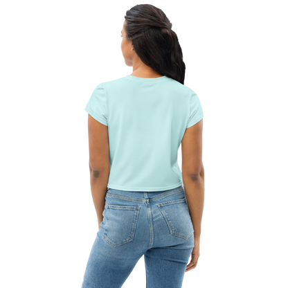 Michigan Upper Peninsula Crop Top (w/ UP Outline) | Sporty - Cyan