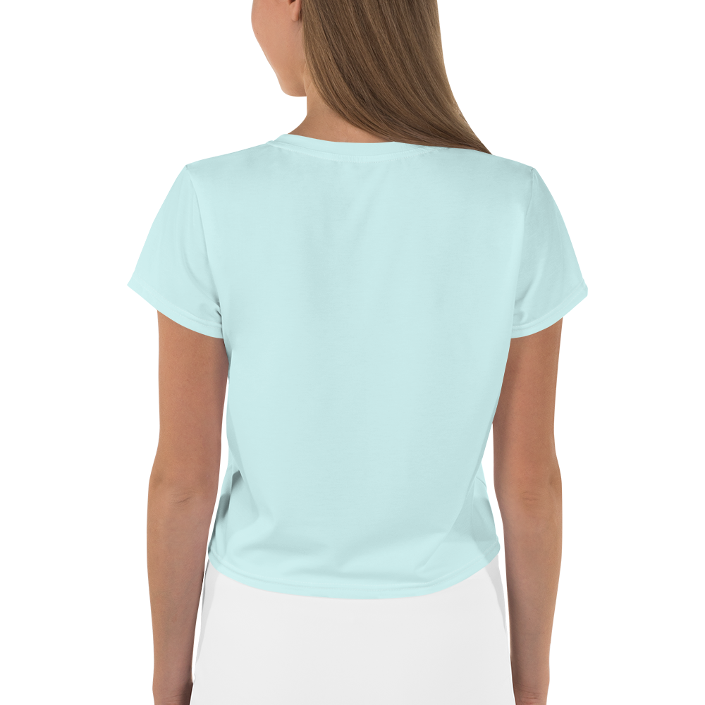 Michigan Upper Peninsula Crop Top (w/ UP Outline) | Sporty - Cyan