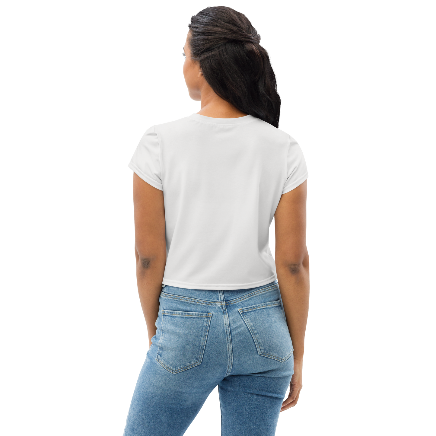 Michigan Upper Peninsula Crop Top (w/ UP Outline) | Sporty - Birch Bark White