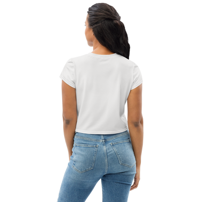 Michigan Upper Peninsula Crop Top (w/ UP Outline) | Sporty - Birch Bark White