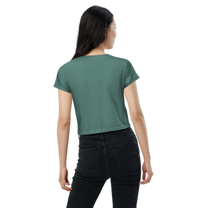 Michigan Upper Peninsula Crop Top (w/ UP USA Flag) | Sporty - Copper Green