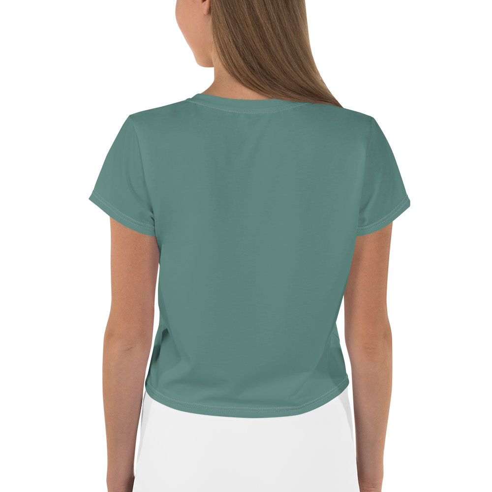 Michigan Upper Peninsula Crop Top (w/ UP USA Flag) | Sporty - Copper Green