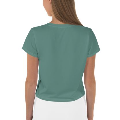 Michigan Upper Peninsula Crop Top (w/ UP USA Flag) | Sporty - Copper Green