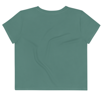 Michigan Upper Peninsula Crop Top (w/ UP USA Flag) | Sporty - Copper Green