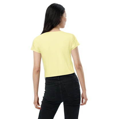 Michigan Upper Peninsula Crop Top (w/ UP Outline) | Sporty - Canary Yellow