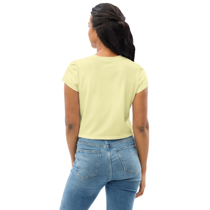 Michigan Upper Peninsula Crop Top (w/ UP Outline) | Sporty - Canary Yellow