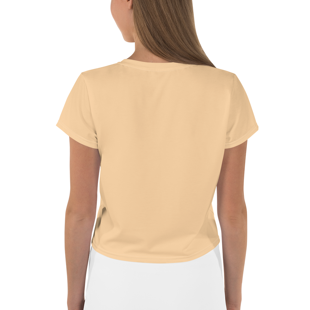 Michigan Upper Peninsula Crop Top (w/ UP USA Flag) | Sporty - Pale Apricot