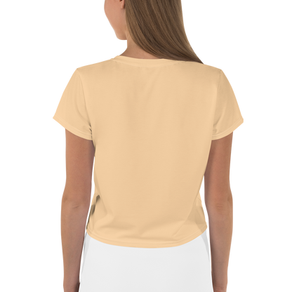 Michigan Upper Peninsula Crop Top (w/ UP USA Flag) | Sporty - Pale Apricot