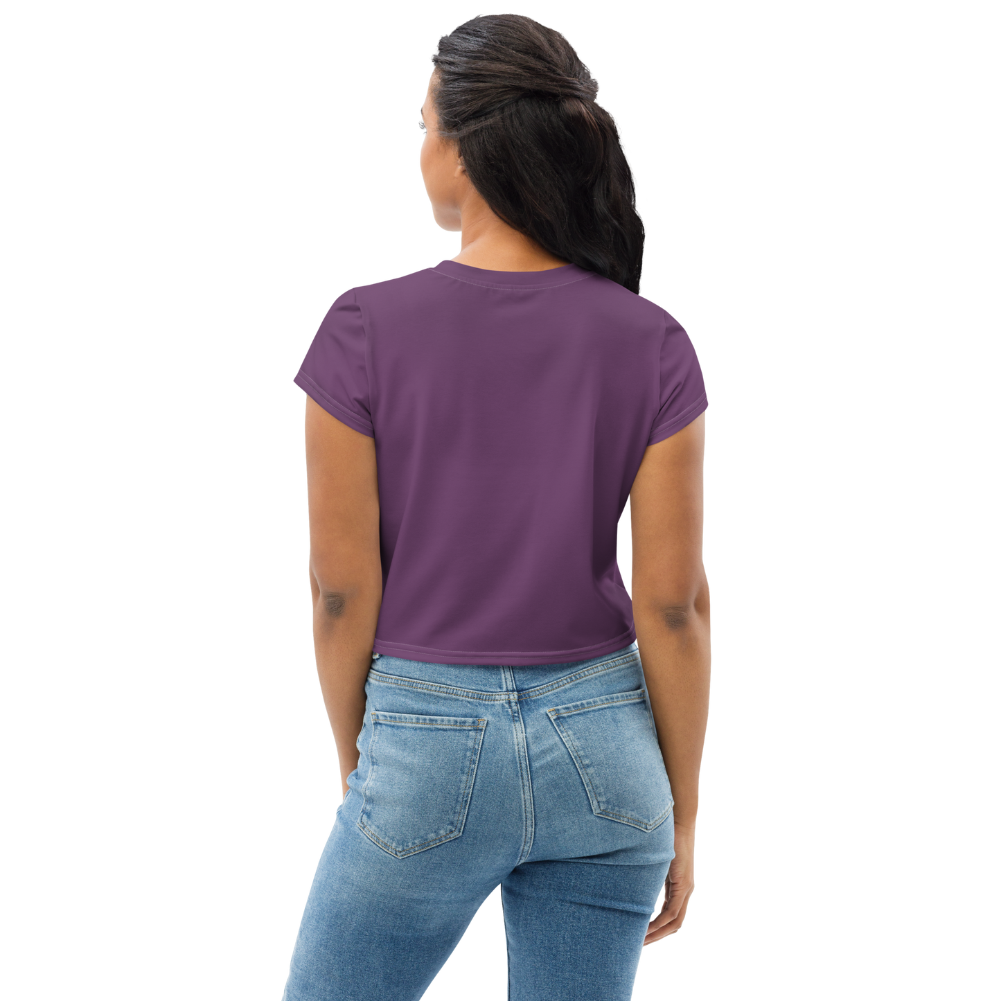 Michigan Upper Peninsula Crop Top (w/ UP USA Flag) | Sporty - Plum