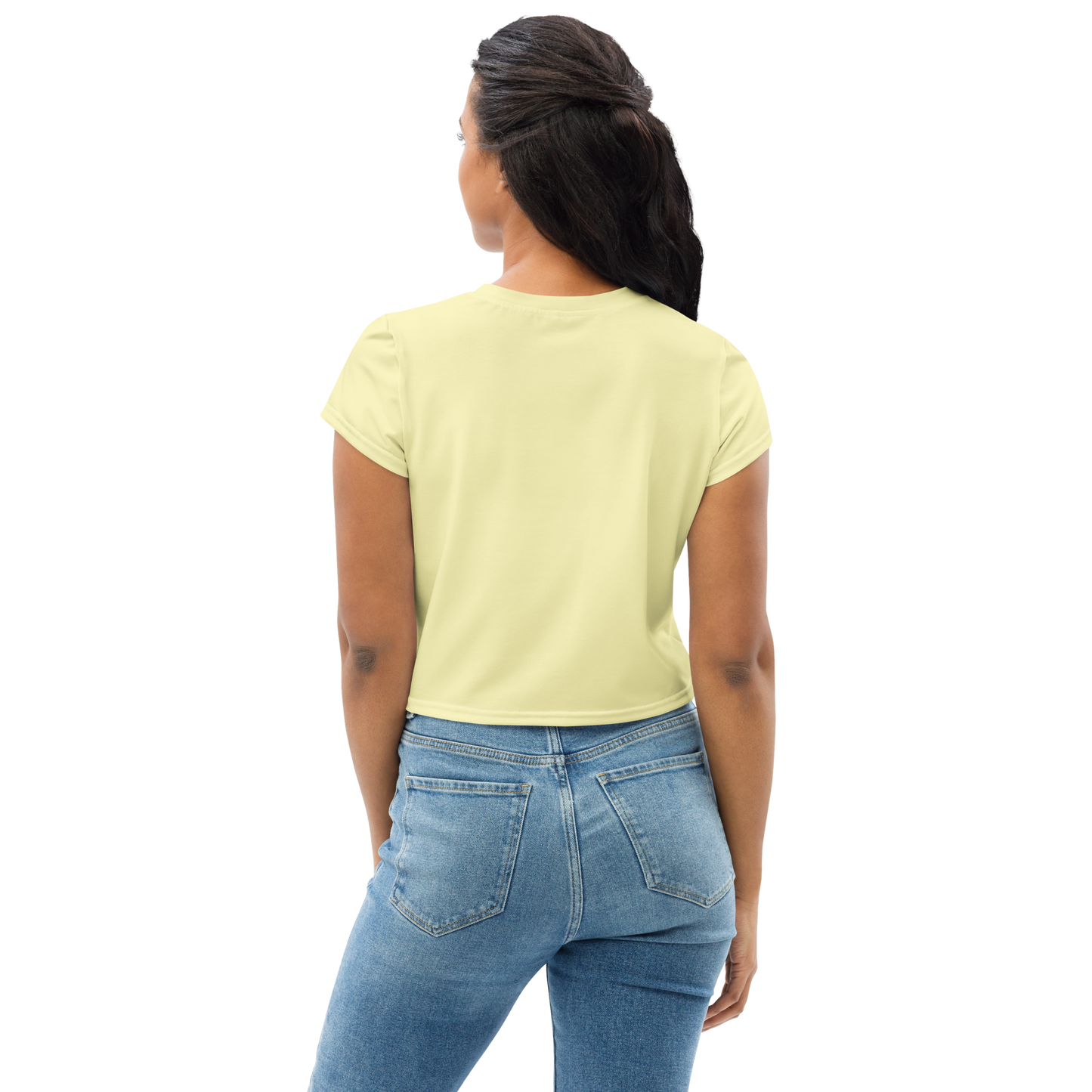 Michigan Upper Peninsula Crop Top (w/ UP Pride Flag) | Sporty - Canary Yellow