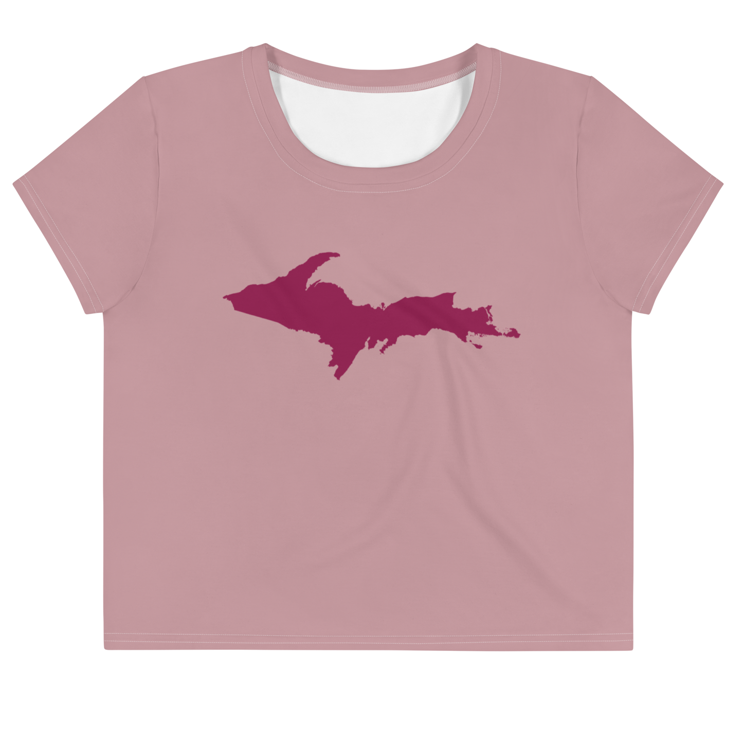 Michigan Upper Peninsula Crop Top (Ruby Outline) | Sporty - Cherry Blossom Pink