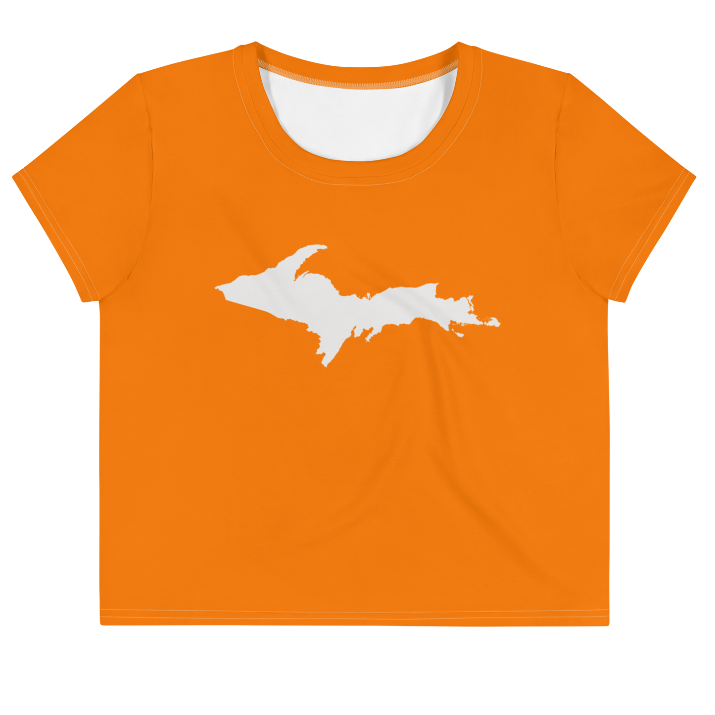 Michigan Upper Peninsula Crop Top (w/ UP Outline) | Sporty - Safety Orange