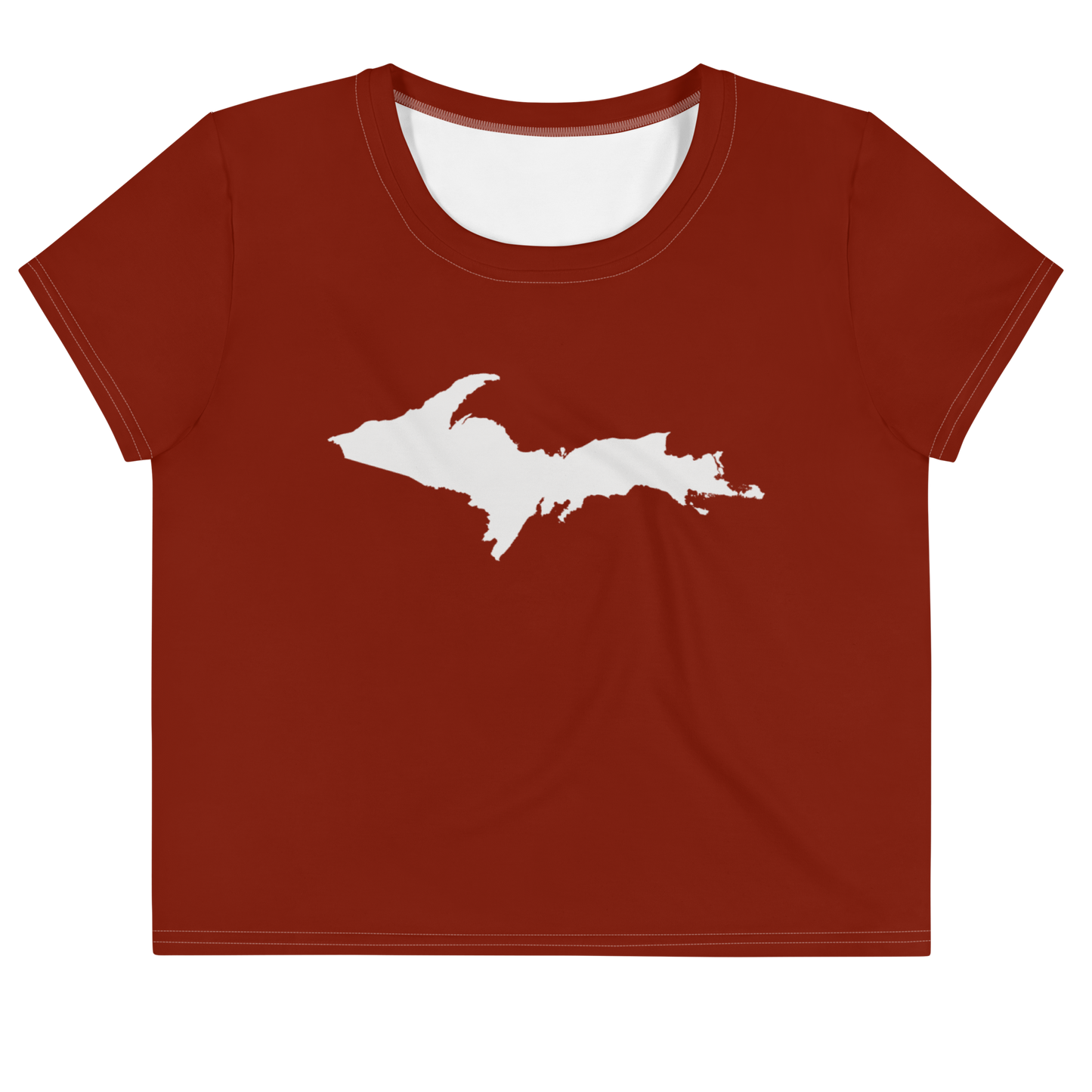 Michigan Upper Peninsula Crop Top (w/ UP Outline) | Sporty - Cherryland Red