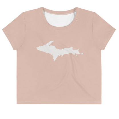 Michigan Upper Peninsula Crop Top (w/ UP Outline) | Sporty - Rose Gold