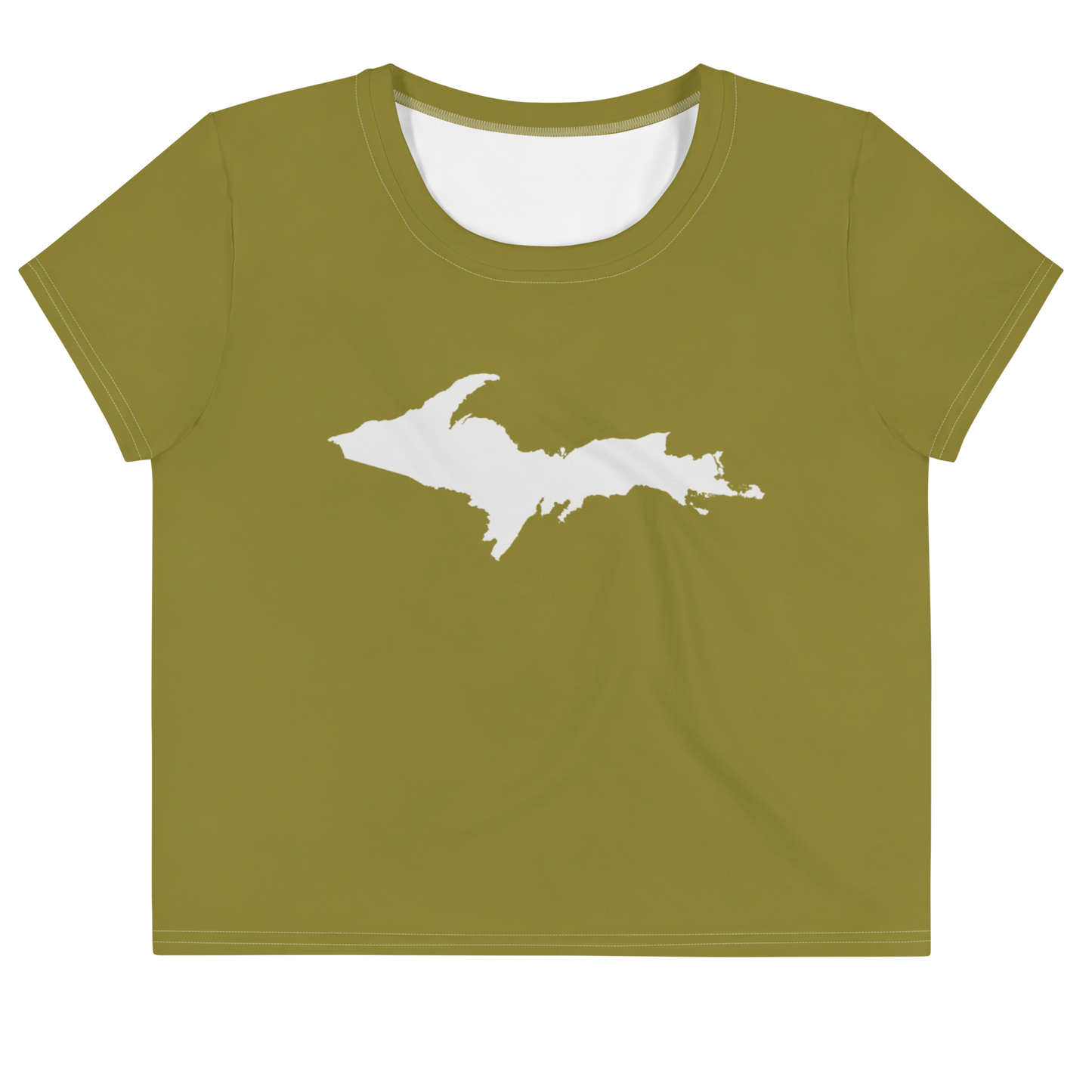 Michigan Upper Peninsula Crop Top (w/ UP Outline) | Sporty - Scrub Gold