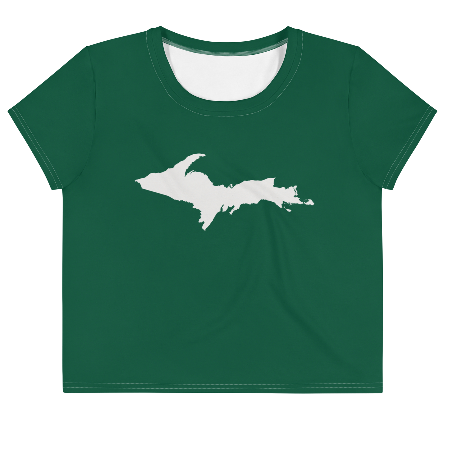 Michigan Upper Peninsula Crop Top (w/ UP Outline) | Sporty - Superior Green