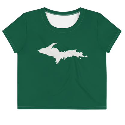 Michigan Upper Peninsula Crop Top (w/ UP Outline) | Sporty - Superior Green