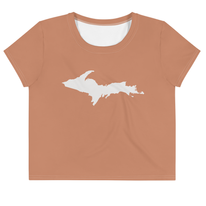 Michigan Upper Peninsula Crop Top (w/ UP Outline) | Sporty - Copper Color