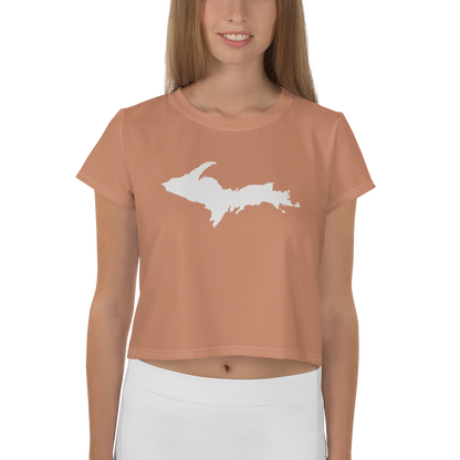 Michigan Upper Peninsula Crop Top (w/ UP Outline) | Sporty - Copper Color